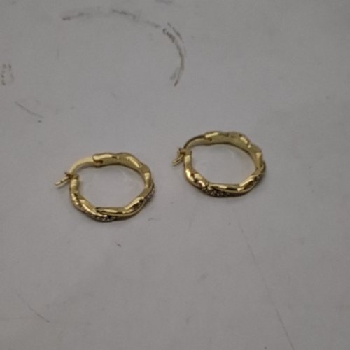 CATE & CHLOE RHINESTONE HOOP EARRINGS - 18 MM-GOLD-TONE (STYLE: CCDE22237ER-YG) image 4