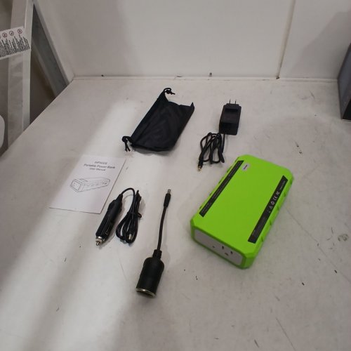 PORTABLE LAPTOP PHONE CHARGER POWER BANK - 88.8WH, 65W, 24000 MAH, AC, DC, USB OUTLETS - GREEN & WHITE (MODEL: HP500S) image 3
