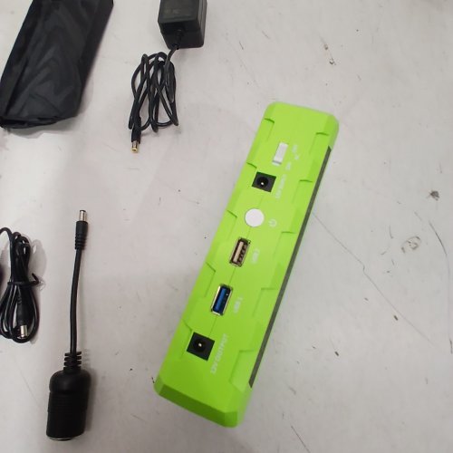 PORTABLE LAPTOP PHONE CHARGER POWER BANK - 88.8WH, 65W, 24000 MAH, AC, DC, USB OUTLETS - GREEN & WHITE (MODEL: HP500S) image 4