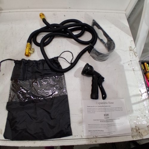 EXPANDABLE HOSE WITH 8-FUNCTION SPRAYER NOZZLE & WALL HOSE MOUNT - 25FT - BLACK image 2