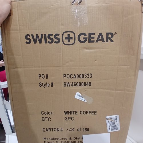 2PC SWISS GEAR THE VINTAGE TRUNK SPINNER LUGGAGE SET - WHITE COFFEE (STYLE: SW46000049) image 2