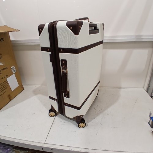 2PC SWISS GEAR THE VINTAGE TRUNK SPINNER LUGGAGE SET - WHITE COFFEE (STYLE: SW46000049) image 4