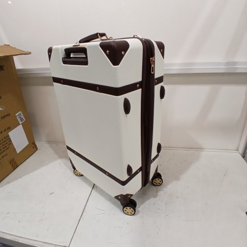 2PC SWISS GEAR THE VINTAGE TRUNK SPINNER LUGGAGE SET - WHITE COFFEE (STYLE: SW46000049) image 5
