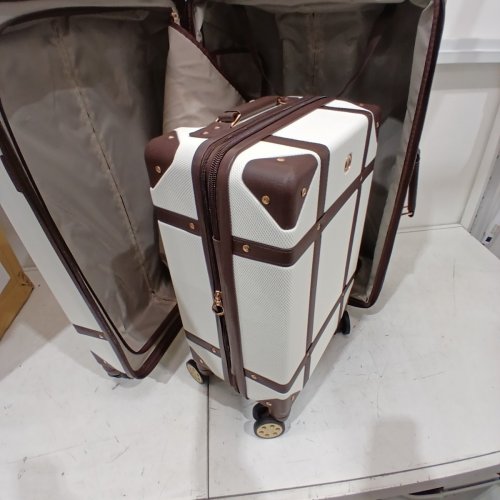 2PC SWISS GEAR THE VINTAGE TRUNK SPINNER LUGGAGE SET - WHITE COFFEE (STYLE: SW46000049) image 7