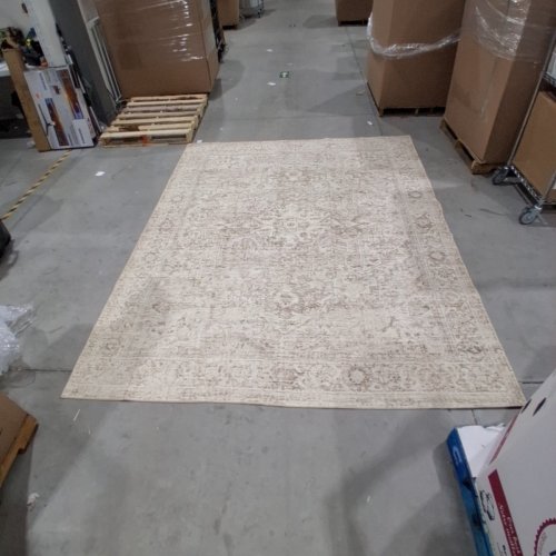 NON-SLIP WASHABLE INDOOR AREA RUG - 8FT X 10FT - BEIGE image 2