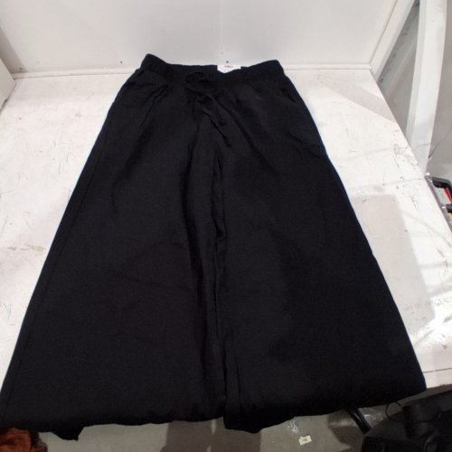WOMEN'S GEORGE LINEN-BLEND WIDE LEG PANTS - MEDIUM - BLACK image 2
