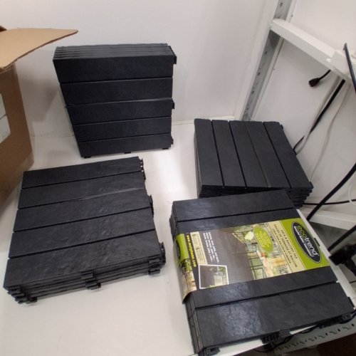 24PK ECOTREND INTERLOCKING BALCONY & DECK TILES - 12" X 12" - BLACK image 2