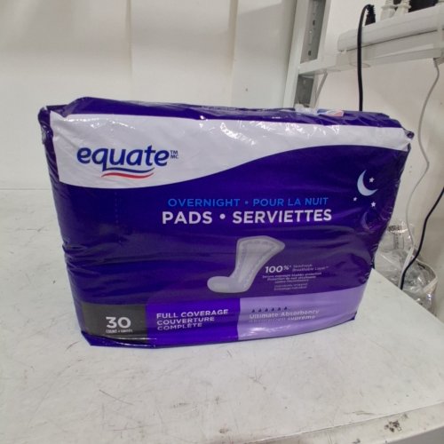 30PK EQUATE OVERNIGHT FULL COVERAGE SANITARY PADS image 2