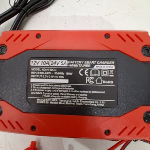 COREBOX SMART BATTERY CHARGER AND MAINTAINER - 12 V 10A; 24 V 5A - RED AND BLACK (MODEL: H-10CD) image 2