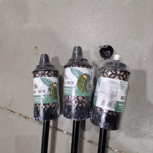 3PK TIKI METAL PATIO TORCH - 65" - BLACK image 4