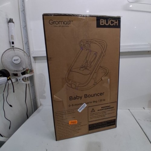 GROMAST 2-IN-1 BABY BOUNCER SEAT - WITH 3 ADJUSTABLE BACKREST POSITIONS & TRAVEL BAG - LIGHT GREY (MODEL: R1-CA) image 2