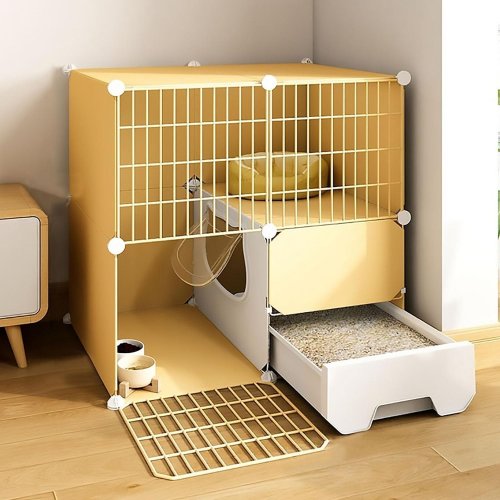 SEMI-CLOSED INDOOR CAT ENCLOSURE CAGE WITH LITTER BOX image 2