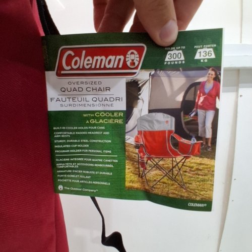 COLEMAN OVERSIZED QUAD CHAIR WITH BUILT IN COOLER - RED - (MODEL: 2000013066) image 5