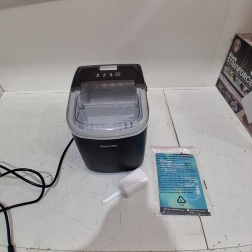 EUHOMY COUNTERTOP ICE MAKER MACHINE WITH HANDLE, BASKET AND SCOOP - MAKES 26LB/DAY - BLACK (MODEL: IM001-BBL-CAEH) image 3