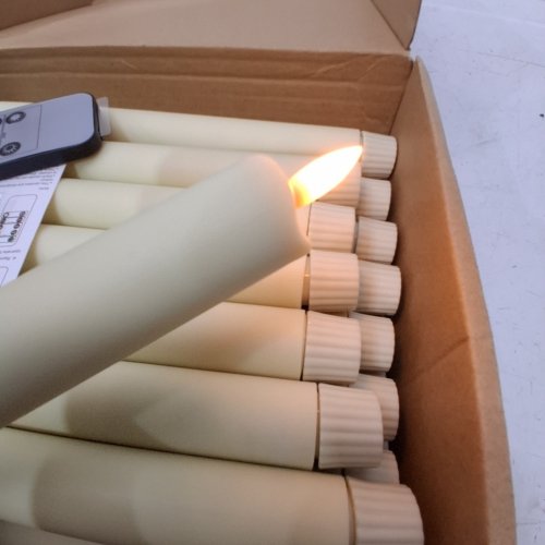 24PK CAKETYCG FLAMELESS TAPER LED CANDLES - 9" - WHITE (MODEL: RXZER23) image 2