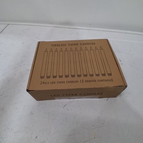 24PK CAKETYCG FLAMELESS TAPER LED CANDLES - 9" - WHITE (MODEL: RXZER23) image 4