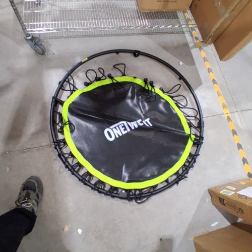 ONETWOFIT FOLDABLE REBOUNDER TRAMPOLINE FOR ADULTS - WITH DURABLE BUNGEES - 45" - GREEN/BLACK (MODEL: OT058801) image 2