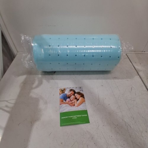 COOLING MEMORY FOAM MATTRESS TOPPER - 3" - TWIN XL - BLUE image 2