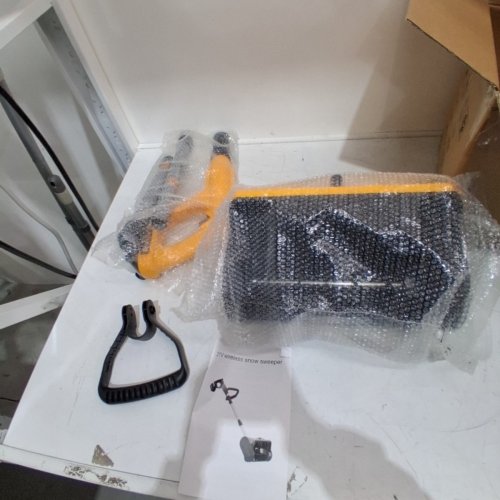 ***TOOL ONLY*** WIRELESS SNOW SWEEPER COMPATIBLE WITH DEWALT BATTERIES - 21V - 11" WIDTH - YELLOW/BLACK image 2