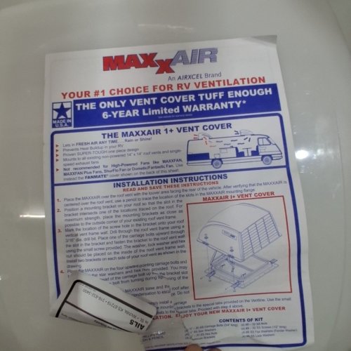 MAXXAIR RV VENT COVER - TRANSLUCENT - (MODEL: 00-933051) image 3