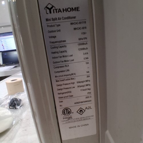 YITAHOME MINI SPLIT AIR CONDITIONER OUTDOOR UNIT - 115 V; 12000 BTU COOLING - WHITE (MODEL: IMHCAC-0017/18) image 6