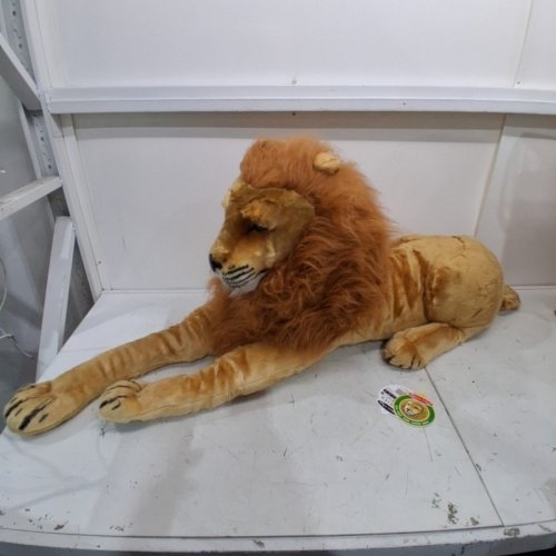 MELISSA & DOUG GIANT LIFE-LIKE Stuffed PLUSH Lion - 20" X 15" X 52" - Brown image 2