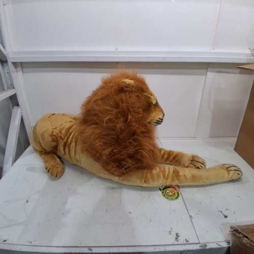 MELISSA & DOUG GIANT LIFE-LIKE Stuffed PLUSH Lion - 20" X 15" X 52" - Brown image 3