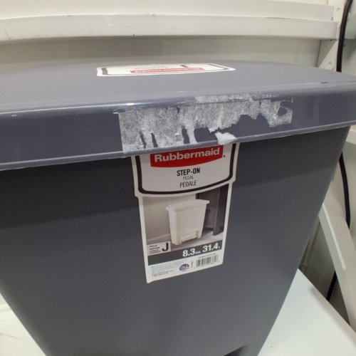 RUBBERMAID STEP ON WASTEBASKET - 31.4L - GREY (MODEL: FG284187CYLND) image 3