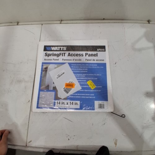 WATTS SPRING FIT DRYWALL ACCESS PANEL FOR PLUMBING, WIRING, AND CABLES, 14 " X 14" - WHITE - (MODEL:APU15) image 2