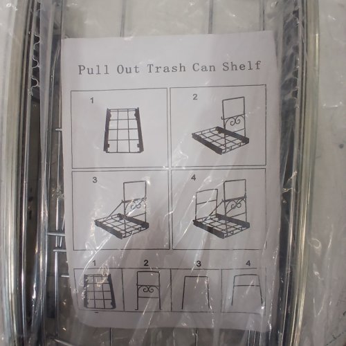 SLIDING PULL-OUT UNDER-CABINET TRASH CAN SLIDEOUT SHELF RACK - CHROME image 2