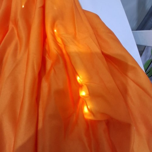 2PK HANGING LIGHT-UP GHOST DECORATION - 17" - ORANGE image 3