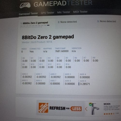 8BITDO ZERO 2 BLUETOOTH GAMEPAD WIRELESS CONTROLLER - FOR SWITCH/WINDOWS/ANDROID/MACOS/STEAM/RASPBERRY PI - YELLOW image 2