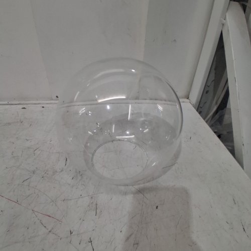 GRAND BRASS LAMPS NECKLESS GLASS LAMPOST GLOBE BALL- 8" X 8" WITH 4" HOLE - CLEAR (MODEL: SHACG08NLC) image 2