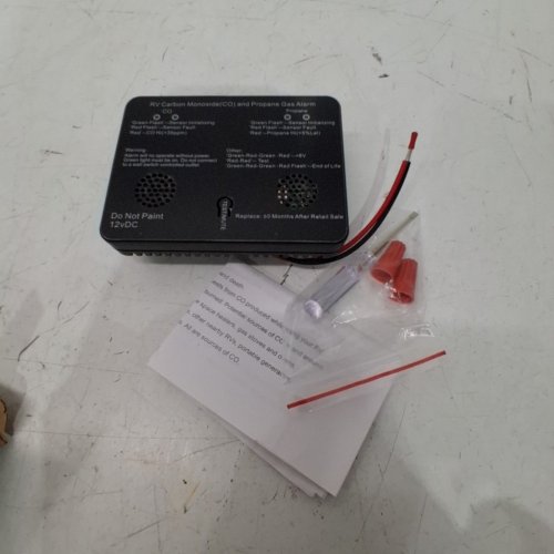 RV CARBON MONOXIDE & PROPANE GAS ALARM WITH LED INDICATOR LOGHT - 100DB - 12V - BLACK image 2