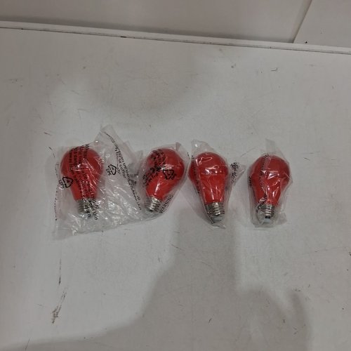 2 (2PK) LAMPTOBE LED SLEEP LIGHT BULBS (4 TOTAL) - A19 - E26 - 9W - RED image 3