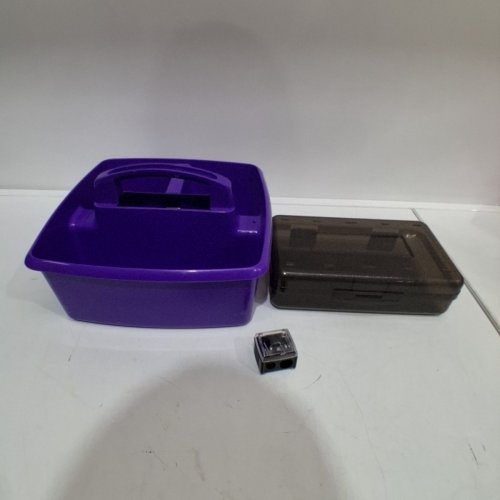 3PC ASSORTED OFFICE STORAGE PIECES - PURPLE / BLACK image 2