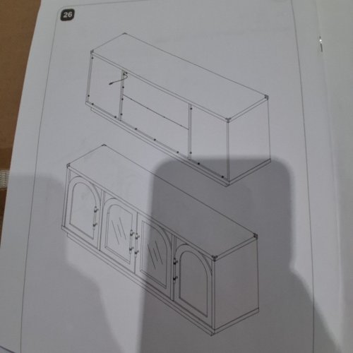 4 DOOR SRORAGE CABINET / ENTERTAINMENT UNIT - BLACK (MODEL: DJVN-000148) image 11