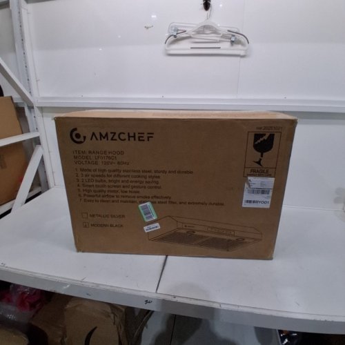 AMZCHEF UNDER CABINET RANGE HOOD 3 SPEED EXHAUST FAN TOUCH/REMOTE CONTROL - 30" - 700CFM - BLACK (MODEL: LF0176C1) image 6