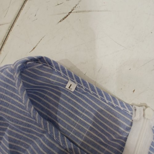 CASUAL STRIPED SLEEVELESS DRESS - LARGE - WHITE/BLUE image 3