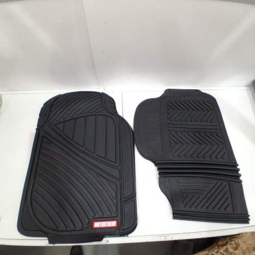 3PC MOTOR TREND UNIVERSAL RUBBER FLOOR MATS & LINERS - BLACK image 2