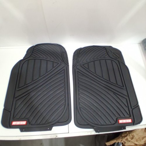 3PC MOTOR TREND UNIVERSAL RUBBER FLOOR MATS & LINERS - BLACK image 3