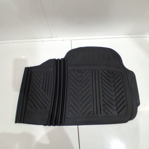 3PC MOTOR TREND UNIVERSAL RUBBER FLOOR MATS & LINERS - BLACK image 5