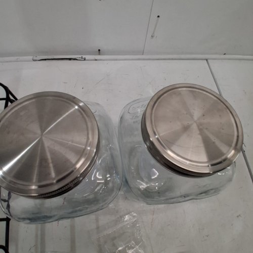 2PK GLASS DRINK DISPENSER FOR PARTIES WITH STAND AND STRAINER - 1GAL EACH - CLEAR image 3