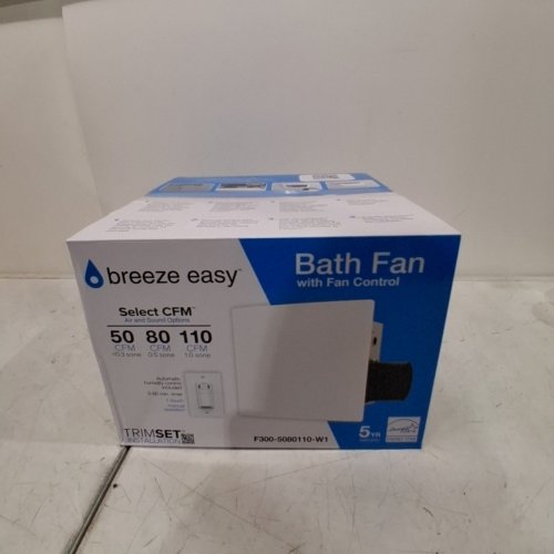 DEWSTOP BREEZE EASY SELECT CFM BATH VENTILATION FAN WITH AUTOMATIC HUMIDITY CONTROL - AIR & SOUNDS OPTIONS (UP TO 110CFM) - WHITE (MODEL: F300-5080110-W1) image 4