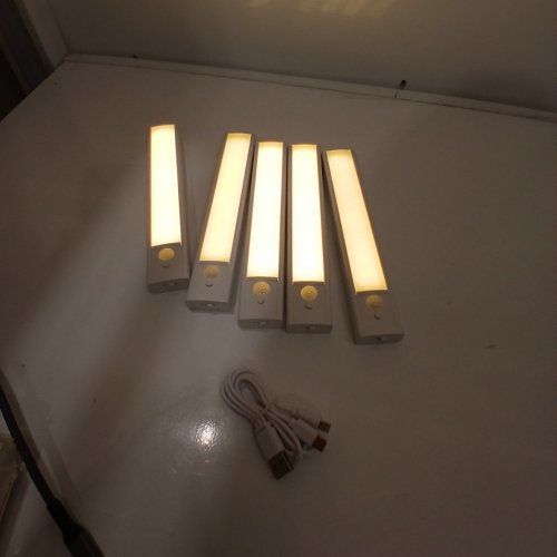 5PK YIAMIA RECHARGEABLE MAGNETIC MOTION SENSOR UNDER CABINET LIGHTS - WHITE image 2