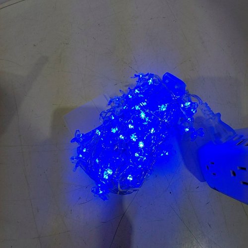 FULLBELL BLACK WIRE FLOWER STRING 100 LED LIGHTS - 33FT - BLUE image 2