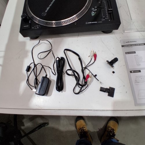 AUDIO-TECHNICA FULLY MANUAL DIRECT-DRIVE ANALOG AND USB TURNTABLE WITH 3 SPEEDS, ANTI-SKATE, AND VARIABLE PITCH CONTROL- BLACK (MODEL: AT-LP120XBT-USB ) image 5