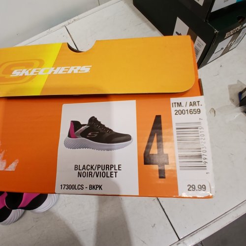 GIRL'S SKECHERS SWIFT FIT ATHLETIC SNEAKERS - SIZE 4 - BLACK / PURPLE (STYLE: 17300LCS) image 2