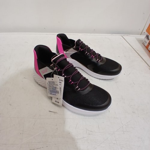 GIRL'S SKECHERS SWIFT FIT ATHLETIC SNEAKERS - SIZE 4 - BLACK / PURPLE (STYLE: 17300LCS) image 5