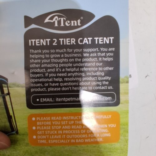 ITENT X-LARGE TRIPLE CATIO OUTDOOR CAT ENCLOSURE WITH COVER, POP UP CAT TENT - 35" X 43" - RED/BLACK (MODEL: ITENT-89926-RED) image 2